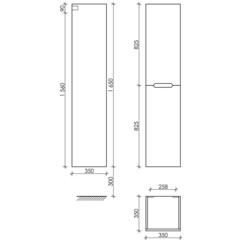 Пенал Sancos Norma 2.0 35 см подвесной белый - фото 3
