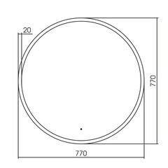 Зеркало с подсветкой круглое 77 см в раме золотой бесконтактный сенсор Abber Mond (AG6204SCG-0.77) - фото 2