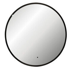 Изображение товара Зеркало с подсветкой круглое 77 см в раме черной бесконтактный сенсор Abber Mond (AG6204SCB-0.77)