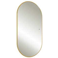 Зеркало с подсветкой овальное 55х105 см в раме золотой бесконтактный сенсор Abber Kontur (AG6304SCG) - фото 1