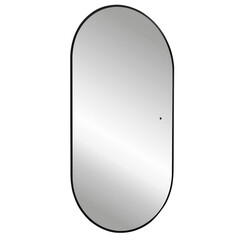 Изображение товара Зеркало с подсветкой овальное 55х105 см в раме черной бесконтактный сенсор Abber Kontur (AG6302SCB)