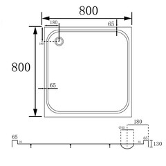 Поддон Abber акриловый 80х80х13 мм квадрат белый низкий (AD3D080) - фото 3