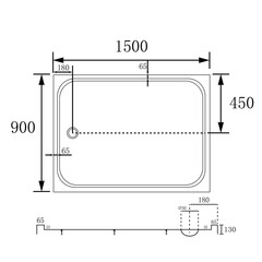 Поддон Abber акриловый 90х150х13 мм прямоугольник белый низкий (AD3C159) - фото 3