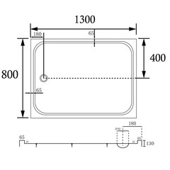 Поддон Abber акриловый 80х130х13 мм прямоугольник белый низкий (AD3C138) - фото 3
