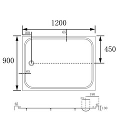 Поддон Abber акриловый 90х120х13 мм прямоугольник белый низкий (AD3C129) - фото 2