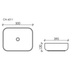 Раковина Ceramicanova Element 50 см накладная белая (CN6011) - фото 2