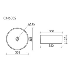 Раковина Ceramicanova Element 36 см накладная белая матовая (CN6032MW) - фото 2