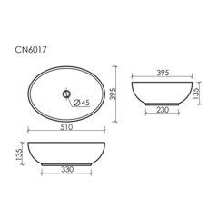 Раковина Ceramicanova Element 52 см накладная белая матовая (CN6017MW) - фото 2