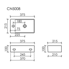 Раковина Ceramicanova Element 38 см накладная белая (CN5008) - фото 2