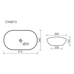 Раковина Ceramicanova Element 62 см накладная белая (CN6015) - фото 2