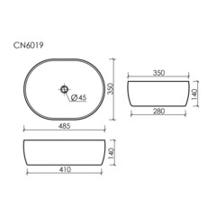 Раковина Ceramicanova Element 48 см накладная белая (CN6019) - фото 3