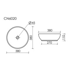 Раковина Ceramicanova Element 37 см накладная белая (CN6020) - фото 2