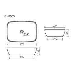 Раковина Ceramicanova Form 58 см накладная белая (CN2003) - фото 2