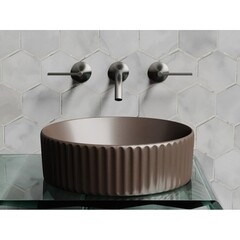 Раковина Ceramicanova Element 36 см накладная темно-коричневая матовая (CN6057MDB) - фото 5