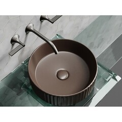 Раковина Ceramicanova Element 36 см накладная темно-коричневая матовая (CN6057MDB) - фото 4