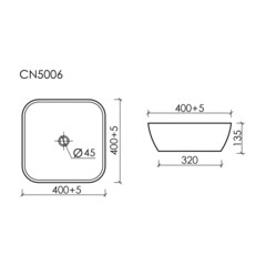 Раковина Ceramicanova Element 40 см накладная белая (CN5006) - фото 2