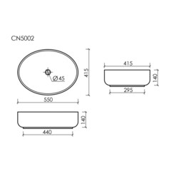 Раковина Ceramicanova Element 55 см накладная белая (CN5002) - фото 2