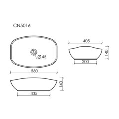 Раковина Ceramicanova Element 56 см накладная белая (CN5016) - фото 2