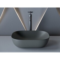 Раковина Ceramicanova Element 46 см накладная темный антрацит матовый (CN6009MDH) - фото 6
