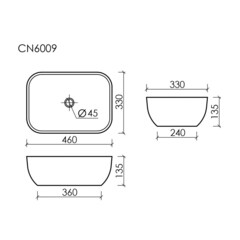 Раковина Ceramicanova Element 46 см накладная черная матовая (CN6009MB) - фото 3