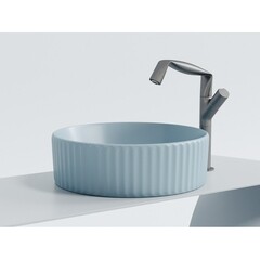 Раковина Ceramicanova Element 36 см накладная голубая матовая (CN6057ML) - фото 3