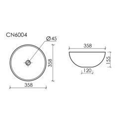 Раковина Ceramicanova Element 36 см накладная черная матовая (CN6004) - фото 3
