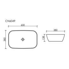 Раковина Ceramicanova Element 60 см накладная серо-голубая матовая (CN6049MHL) - фото 3