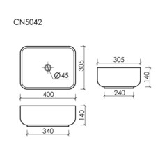 Раковина Ceramicanova Element 40 см накладная белая (CN5042) - фото 2