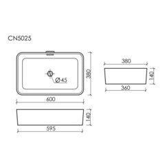 Раковина Ceramicanova Element 60 см накладная белая (CN5025) - фото 2