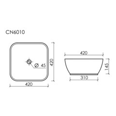 Раковина Ceramicanova Element 43 см накладная белая (CN6010) - фото 2