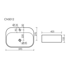 Раковина Ceramicanova Element 60 см накладная белая (CN5012) - фото 2