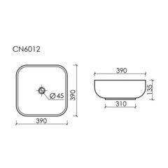 Раковина Ceramicanova Element 39 см накладная белая (CN6012) - фото 2