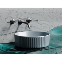 Раковина Ceramicanova Element 36 см накладная серо-голубая матовая (CN6057MHL) - фото 6