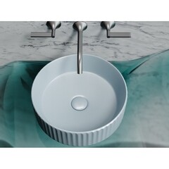 Раковина Ceramicanova Element 36 см накладная серо-голубая матовая (CN6057MHL) - фото 2