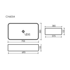 Раковина Ceramicanova Element 71 см накладная белая (CN6054) - фото 2