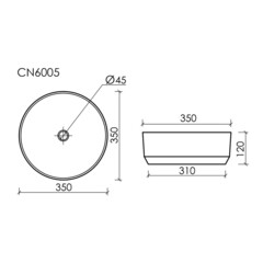 Раковина Ceramicanova Element 36 см накладная белая (CN6005) - фото 2