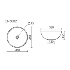 Раковина Ceramicanova Element 36 см накладная белая (CN6002) - фото 2