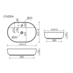Раковина Ceramicanova Modo 61 см накладная белая (CN2004) - фото 2
