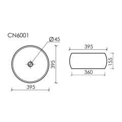 Раковина Ceramicanova Element 40 см накладная белая (CN6001) - фото 2
