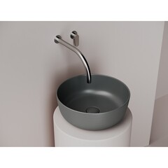 Раковина Ceramicanova Element 36 см накладная темный антрацит матовый (CN6073MDH) - фото 6