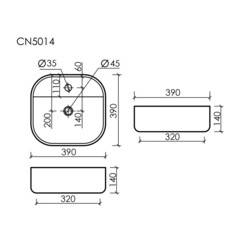 Раковина Ceramicanova Element 39 см накладная белая (CN5014) - фото 2