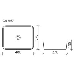 Раковина Ceramicanova Element 48 см накладная белая (CN6037) - фото 3