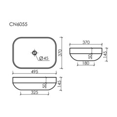 Раковина Ceramicanova Element 50 см накладная белая (CN6055) - фото 4