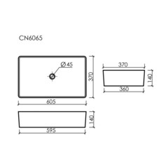 Раковина Ceramicanova Element 61 см накладная белая (CN6065) - фото 2