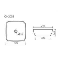 Раковина Ceramicanova Form 42 см накладная белая (CN2002) - фото 2