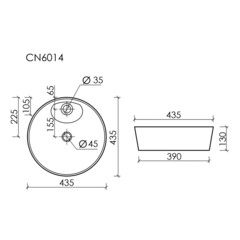 Раковина Ceramicanova Element 44 см накладная белая (CN6014) - фото 2