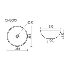 Раковина Ceramicanova Element 36 см накладная белая матовая (CN6003) - фото 2