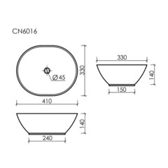 Раковина Ceramicanova Element 41 см накладная белая (CN6016) - фото 2