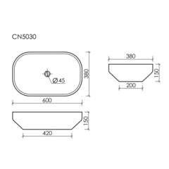 Раковина Ceramicanova Element 60 см накладная белая (CN5030) - фото 3