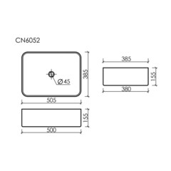 Раковина Ceramicanova Element 51 см накладная белая (CN6052) - фото 2